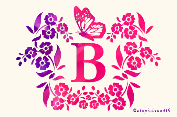 Flower Butterfly Monogram Font for Crafters