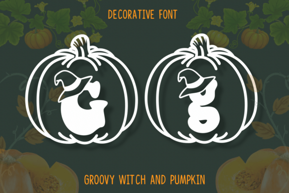 Groovy Witch and Pumpkin: A Bold Decorative Font for Branding