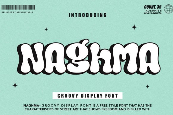 Naghma: A Groovy Display Font for Bold Brand Identity